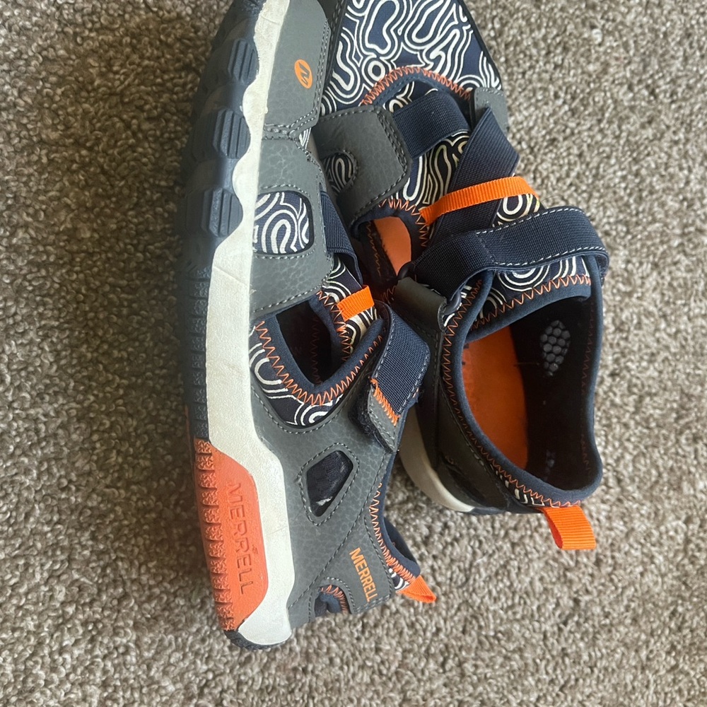 Merrell Blue and Orange Water Shoes with Velcro Straps